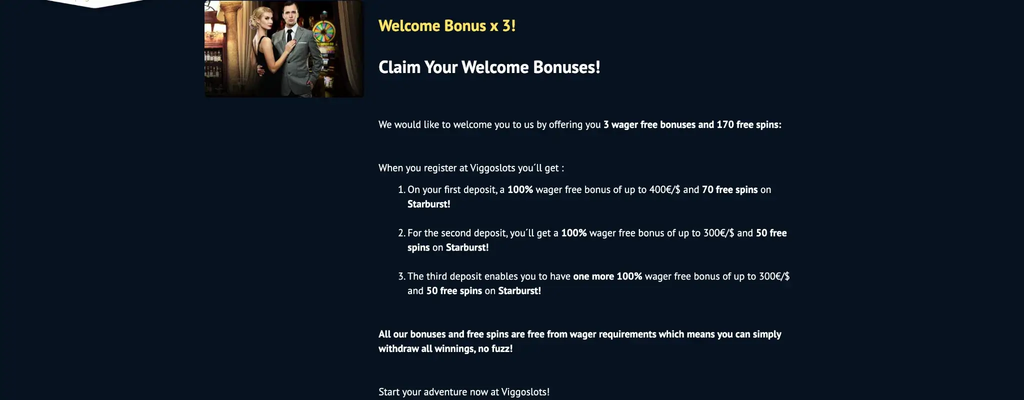 Viggo Slots Casino Welcome Bonus