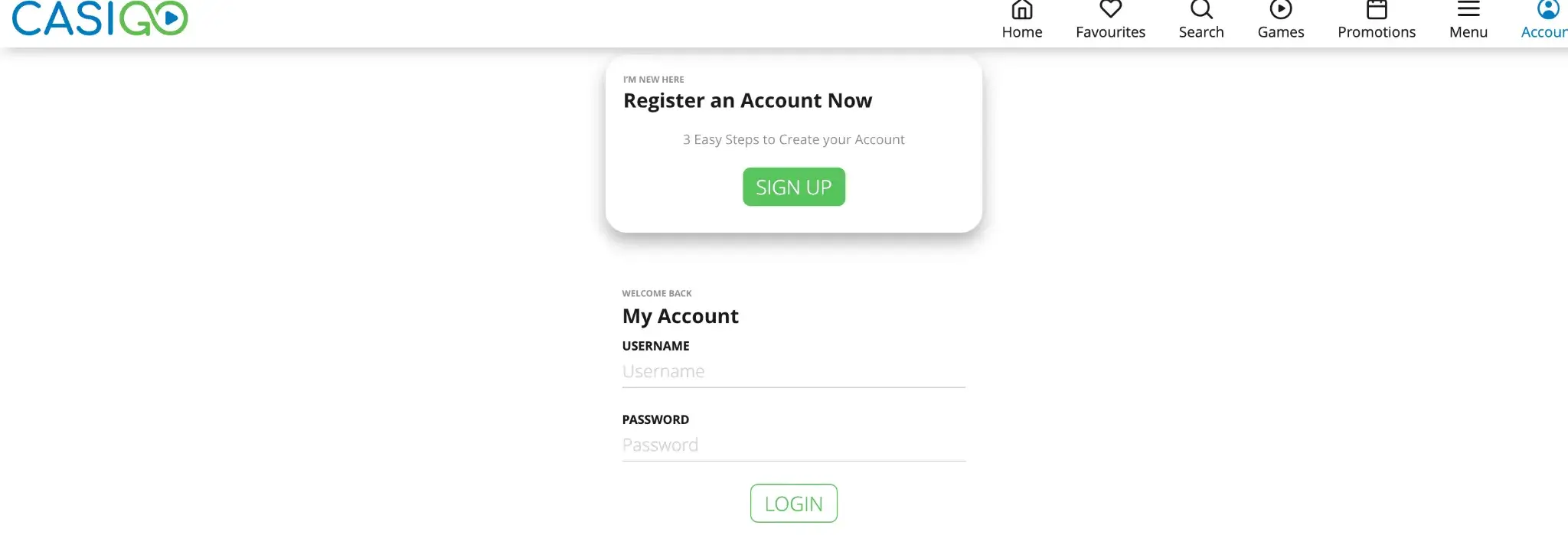 Casigo Casino Login