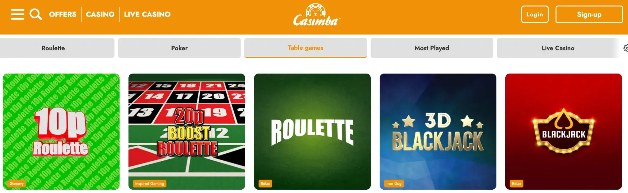 Casimba Table Games