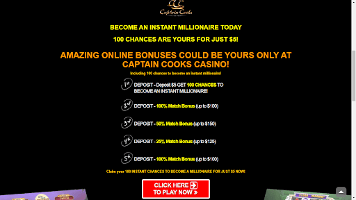 Bonuses at Captain Cooks Casino