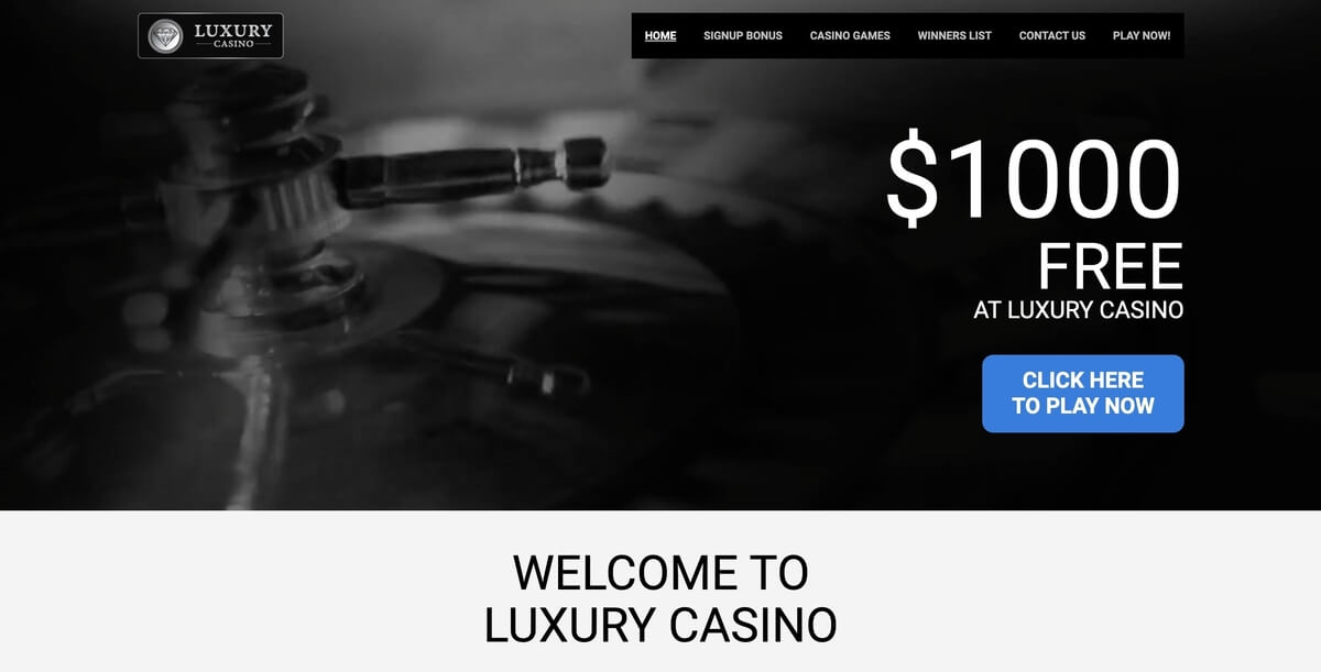 Luxury Casino welcome bonus 1200