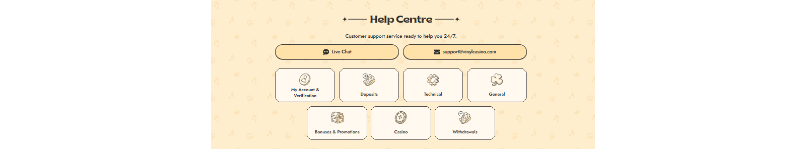 Vinyl Casino Help Centre