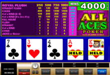 all aces poker microgaming video poker