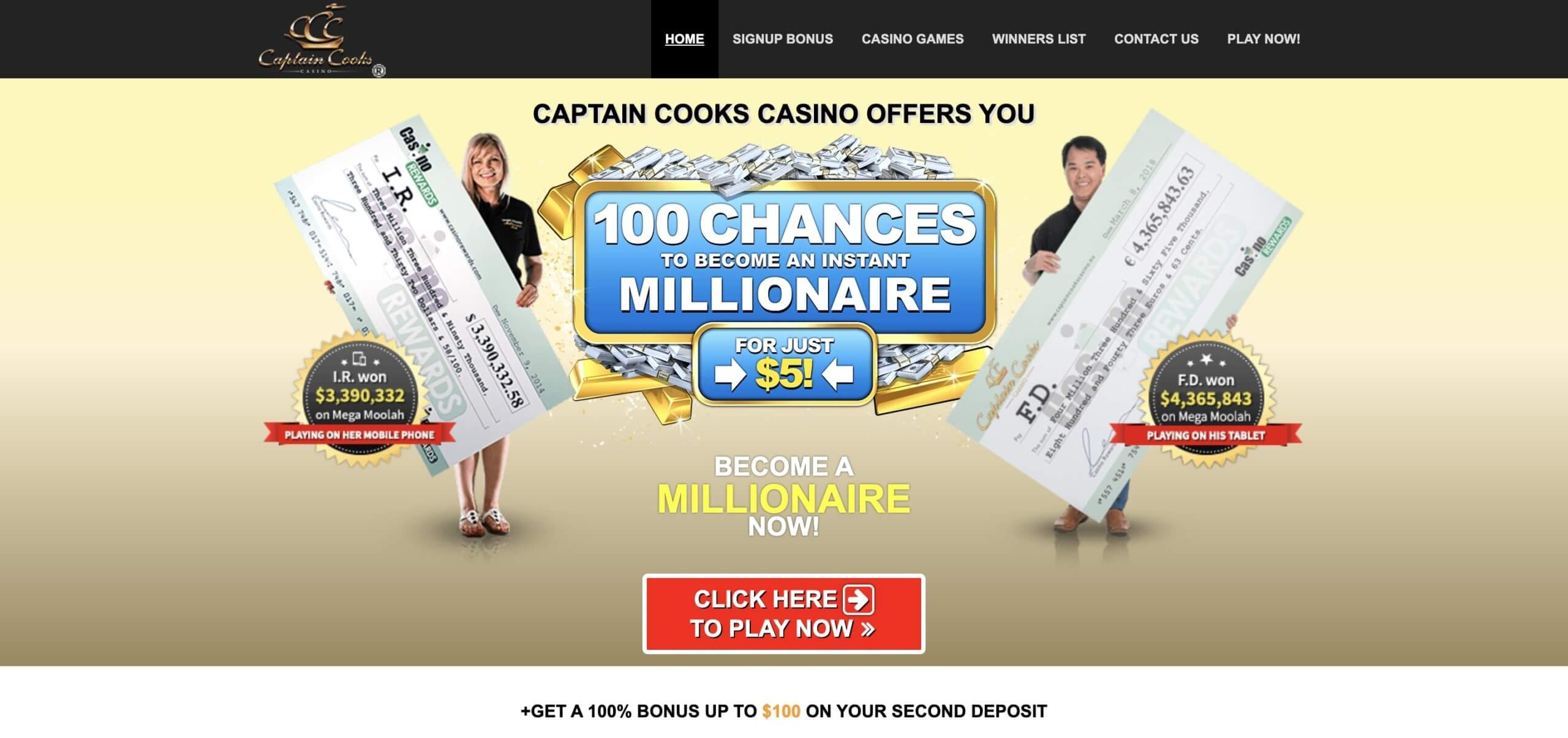 captain cooks casino mobile bonus