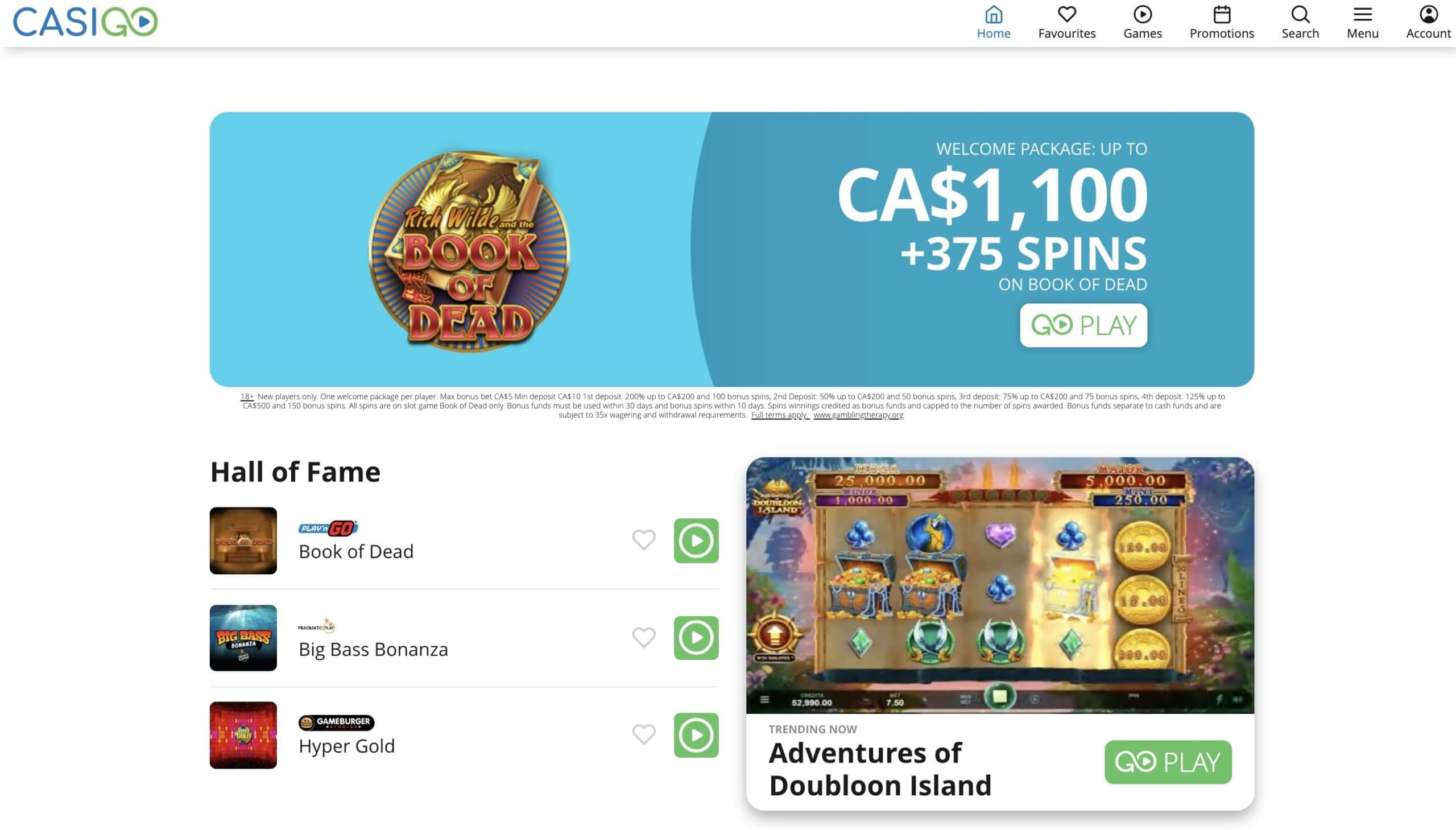 CasiGO Casino Review Bonus