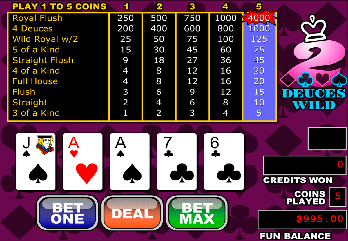 Deuces Wild Video Poker – Free to Play Online Video Poker