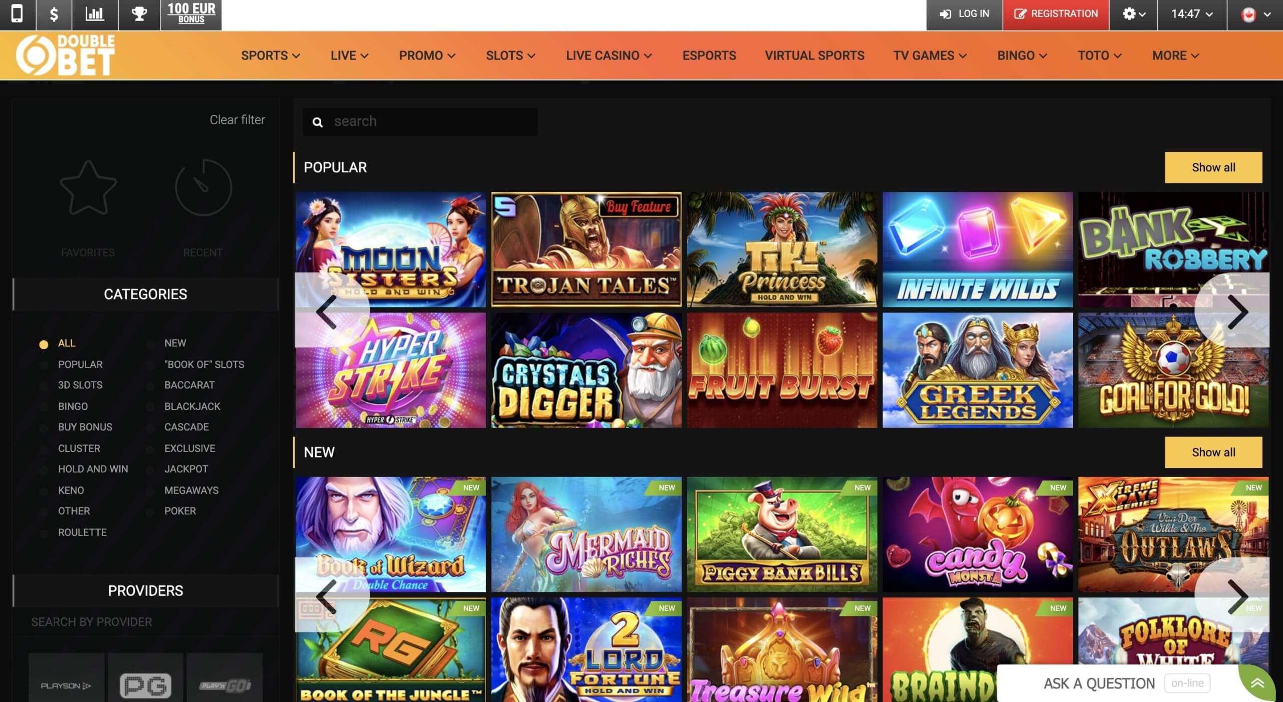Doublebet Casino Online Games