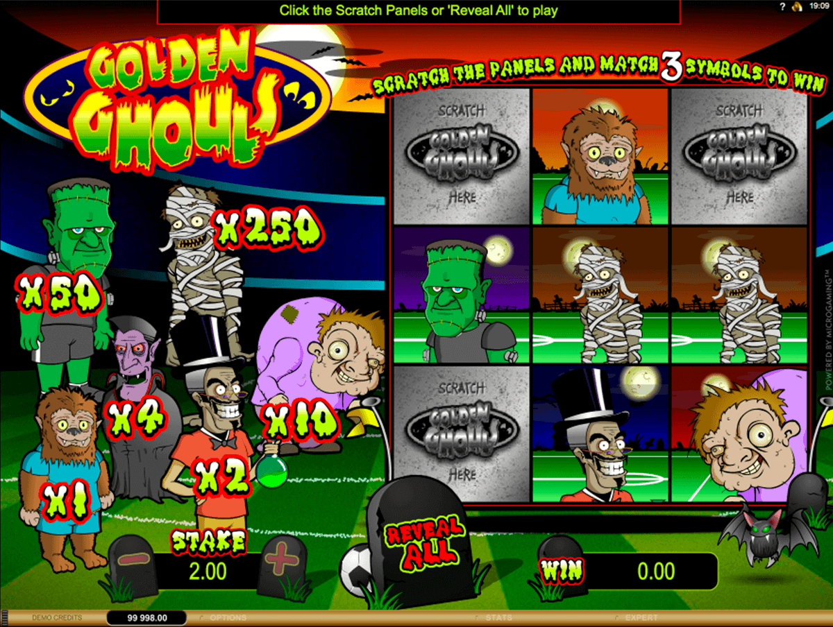 golden ghouls microgaming scratch cards 