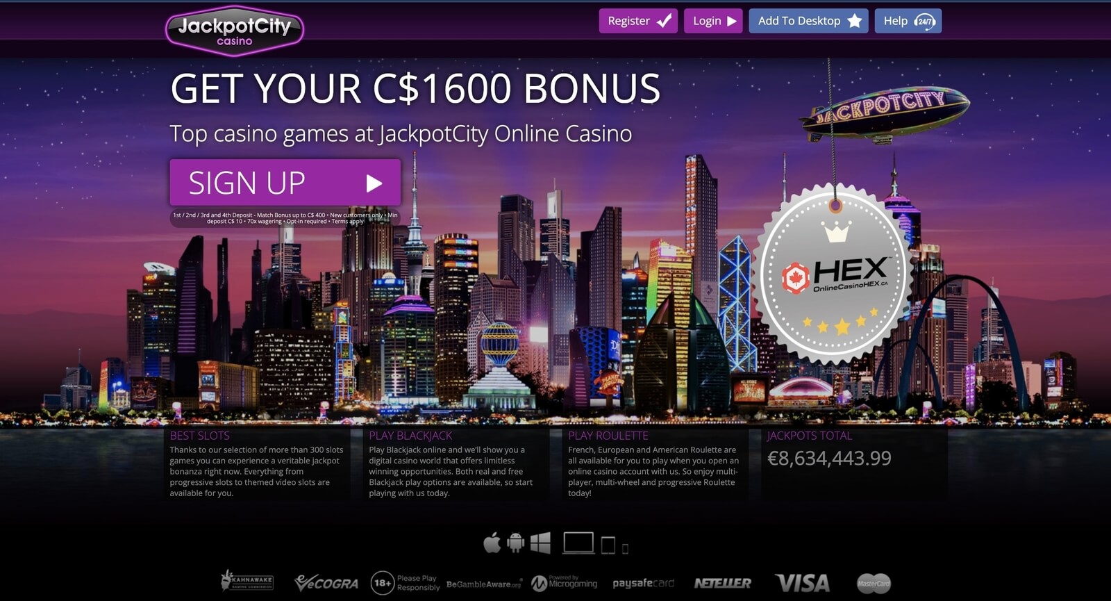 jackpot city casino welcome bonus1600