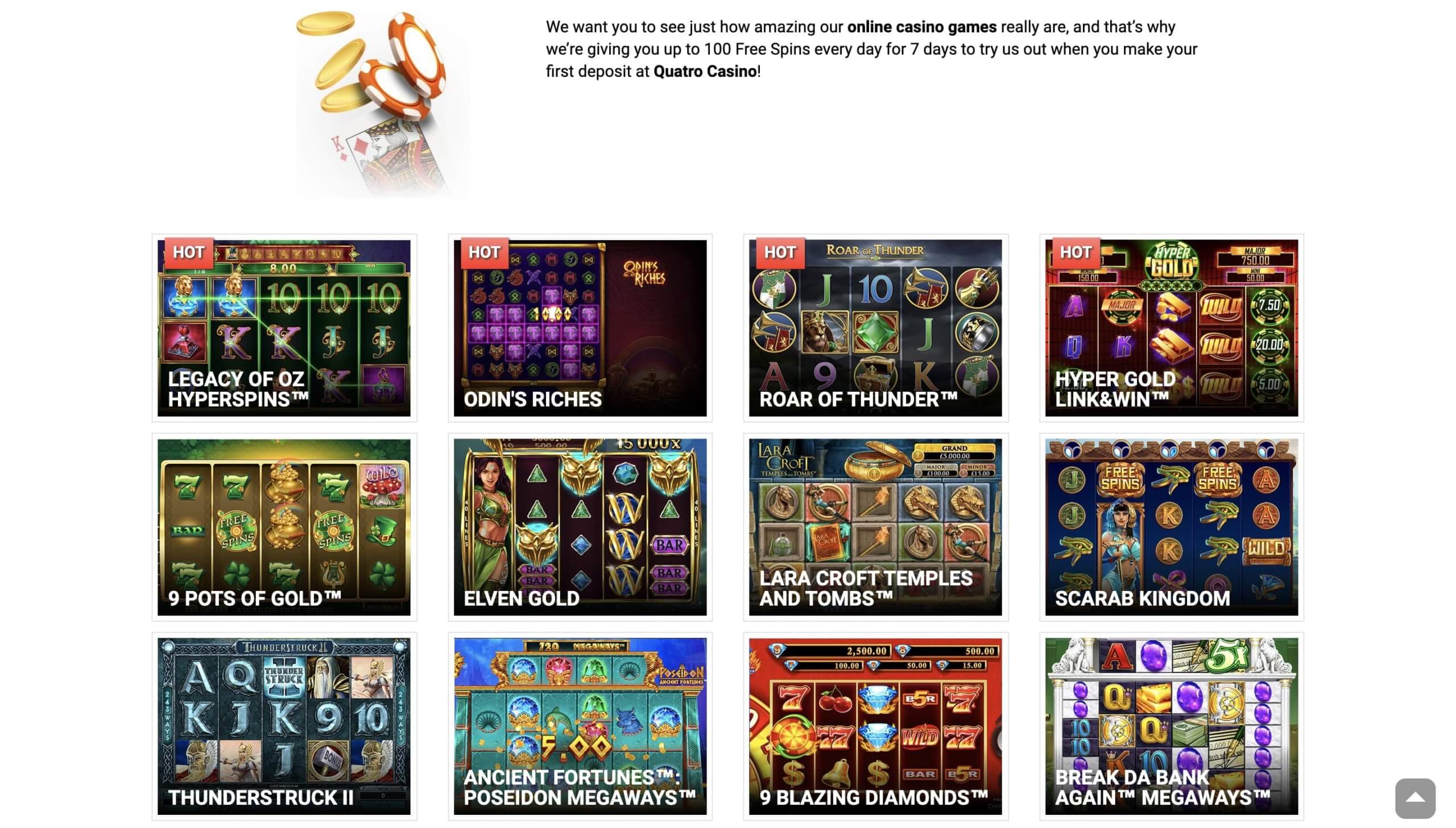 Quatro Casino Mobile Games