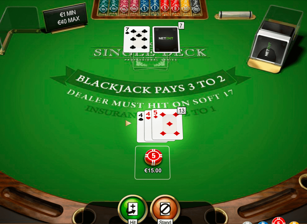 single deck blackjack netent free 