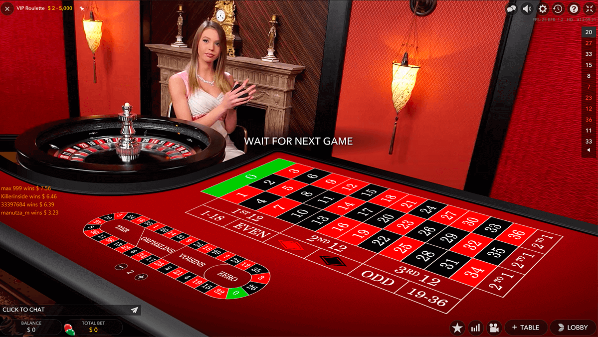 vip live roulette evolution gaming 