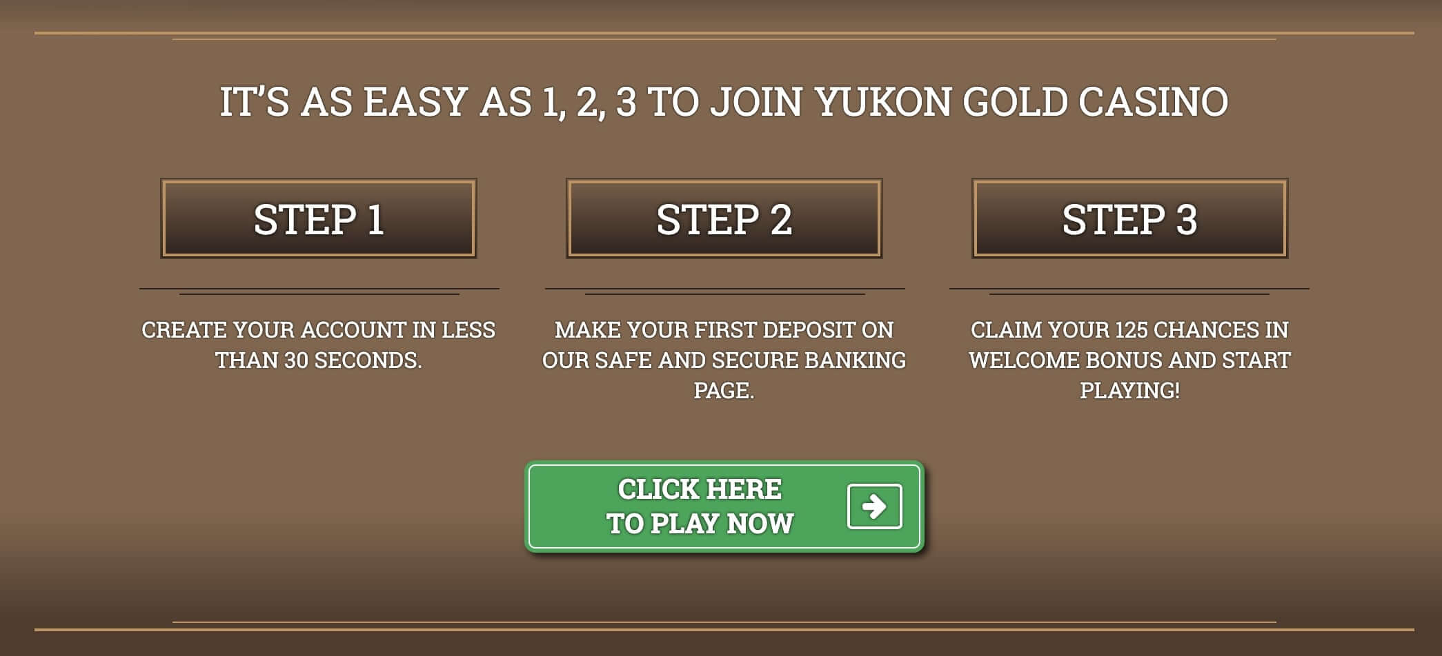 Yukon Gold Casino Sign Up Process