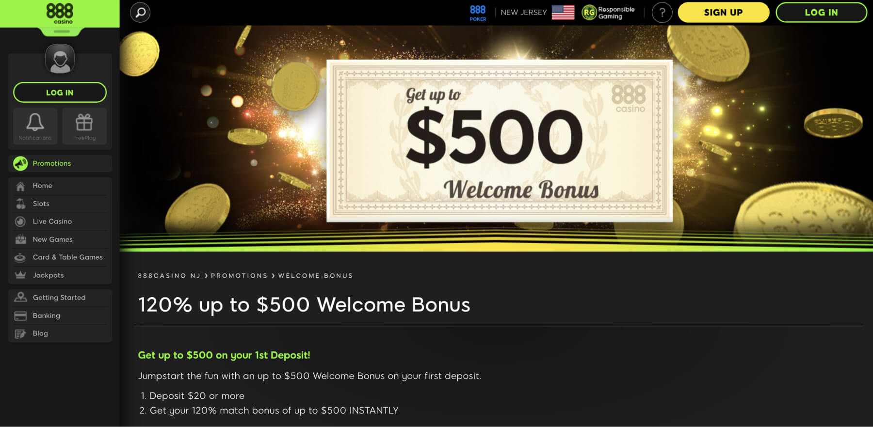 888 Online Casino $20 Min Deposit